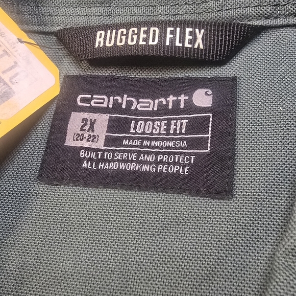 Carhartt Womens Size 2X Green Rugged Flex Heavyweight Duck Canvas Overshirt New - Picture 9 of 9